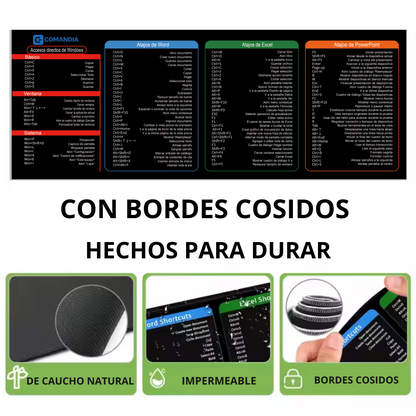 Alfombrilla con Atajos de Teclado - MousePad XL