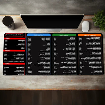 Alfombrilla con Atajos de Teclado - MousePad XL